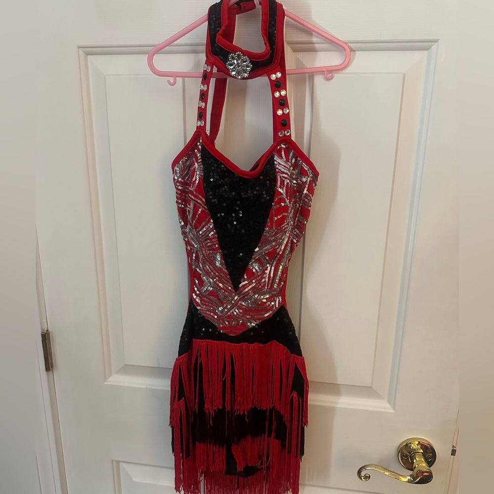 Red and black Glamour dance costume